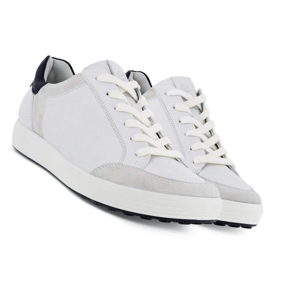 Women's Ecco Soft 7 Retro Casual Shoes Grey / White | Canada 74JPQ